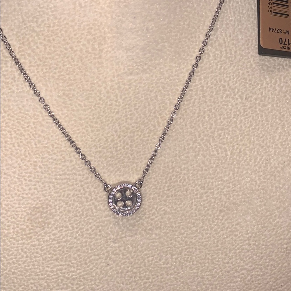Uno De 50 1BY STAY CLOSE Necklace White Topaz 18" - Picture 2 of 10